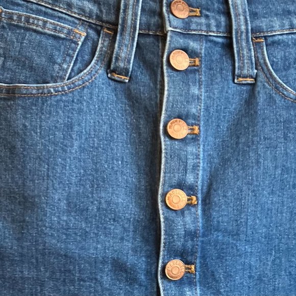 Madewell Denim Button Front Mini Skirt - 26 waist - Picture 6 of 7